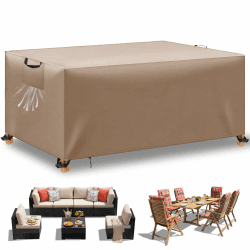 Gartenmöbel Abdeckung wasserdichte Abdeckplane Gartenmöbel Winddicht Anti-UV Schwerlast 420D -Oxford Gewebe für Sitzgruppe Gartentische Terrassenmöbel Khaki, 150x90x75cm Khaki 150x90x75cm Angebot bei HelloDeals