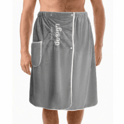 Saunahandtuch Herren Damen 65x140CM Saunakilt Herren Sauna Kilt Männer | Schnelltrocknende Korallensamt Saunakilt Herren mit Druckknöpfen Verstellbar Badetuch Grau Sauna Handtuch Groß mit Tasche Angebot bei HelloDeals