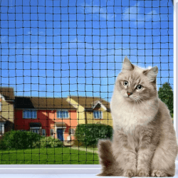 Katzennetz für Balkon, 2x3m/4x3m/6x3m/8x3m/10x3m/Katzennetz Drahtverstärkt ist Robust ，Bissfest und alterungsbeständig, Balkonnetze für Katzen(2x3m Schwarz) Angebot bei HelloDeals
