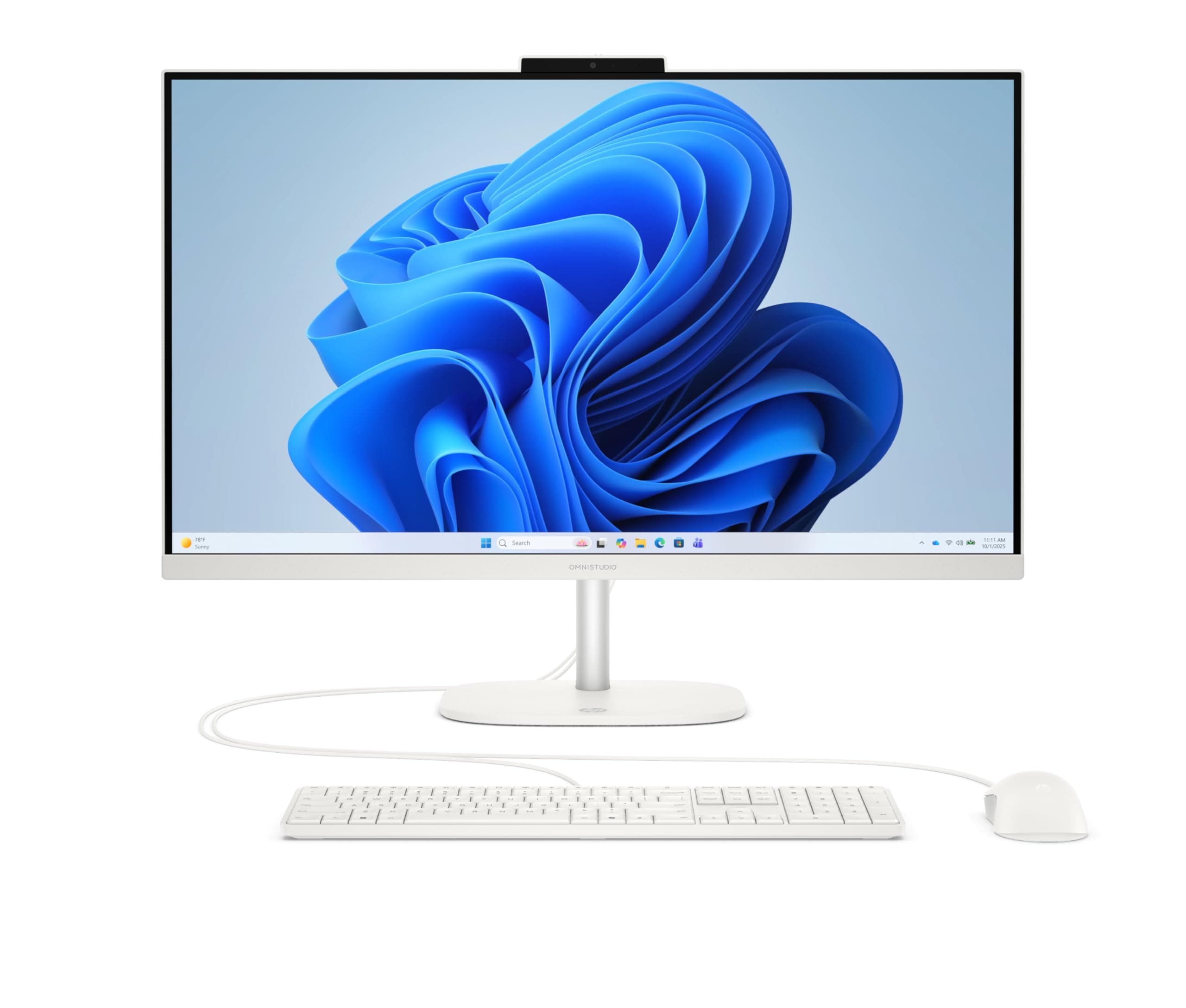 HP OmniStudio 27-cv0205ng All-in-One KI PC, 27 Zoll Entspiegeltes IPS Display, AMD Ryzen 5, 16 GB LPDDR5, 1 TB SSD, AMD Radeon Grafik, Windows 11 Home, QWERTZ Tastatur, Cotton White Angebot bei HelloDeals