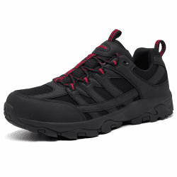 SHULOOK Herren Wanderschuhe Wasserdicht Leicht Trekkingschuhe | Outdoor schuhe herren rutschfest walking schuhe 44 EU Schwarz Rot Angebot bei HelloDeals