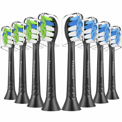 8er Trustnice Aufsätze passend für Philips Sonicare Ersatzbürsten, Bürstenköpfe Zahnbürstenkopf für Phillips Sonicare Elektrische Zahnbürste Snap-On-Griffen (Schwarz, 8 Stück (1er Pack)) Schwarz 1 stück (8er Pack) Angebot bei HelloDeals