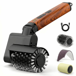Elektrische Grillbürste 3-in-1 Set (Rote Holzbeschichtung) | Kabellos, Wiederaufladbar, Wasserdicht, BBQ Grillreiniger, Profi Grillzubehör Angebot bei HelloDeals