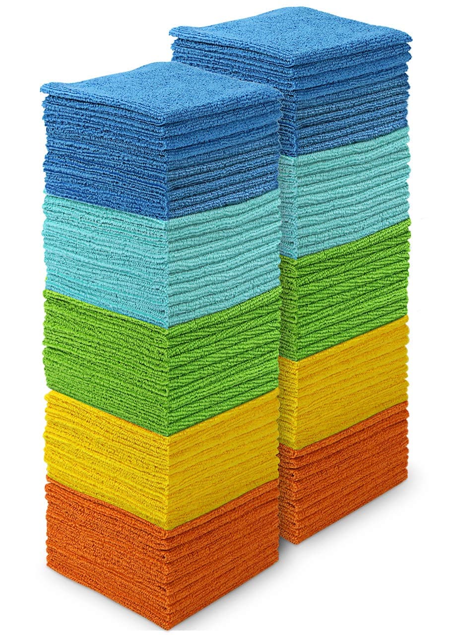 AIDEA Mikrofaser Reinigungstücher Lappen Putztücher Fenster Tücher Mikrofasertücher Geschirrtücher 100 Stück, 30x30cm 100 Stück Mehrfarbig Angebot bei HelloDeals