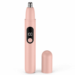Nasenhaartrimmer, wiederaufladbare kabellose Ohr Augenbrauen Trimmen Werkzeug Dual-Edge-Klingen Rasierapparat einfache Reinigung mit Anzeigelampe für Mann Frau (Rosa) Angebot bei HelloDeals