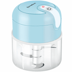 Mini-Zerkleinerer Elektrisch 250ml, Kabellos Wiederaufladbar USB Typ-C, 304 Edelstahlklinge, Lebensmittelechtes Material, Tragbar Küchenhelfer für Obst, Gemüse, Knoblauch, Babybrei, Camping Angebot bei HelloDeals
