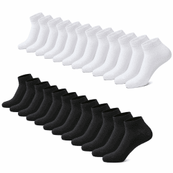 FALARY Sneaker Socken Herren & Damen bio Baumwolle 12 Paar Sneakersocken Kurze Socken Sportsocken Halbsocken Socks Unisex Schwarz Weiß Grau | Kurze Socken Sportsocken Halbsocken Socks Unisex Schwarz Weiß Grau 43-46 6*schwarz+6*weiß Angebot bei HelloDeals
