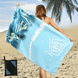 microfaser Strandtuch - Strandtuch groß 160x80cm -Strand handtücher sandfrei - schnell trocknende und leichte Strand handtücher. Geeignet für Camping, Fitnessstudio, Strand. (L007) Angebot bei HelloDeals