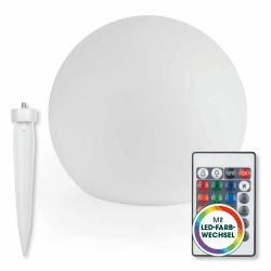 EASYmaxx LED Solarleuchte mit Farbwechsel | Deko Gartenleuchte mit LED Beleuchtung | Wunderschöne Lichteffekte mit Tageslichtsensor In & Outdoor | Gartendeko Witterungsbeständig IP67, Kugel 30 cm Weiß 30 cm Angebot bei HelloDeals