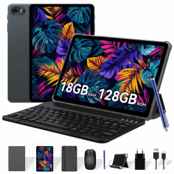 TABWEE Tablet mit Tastatur und Stift,18 GB + 128 GB (2 TB TF) | Ideal für Schule und Studium, 10 Zoll Tablet, Android 15, 6000 mAh, Gemini AI, GPS (4 Jahre Garantie) T80-Grau Angebot bei HelloDeals