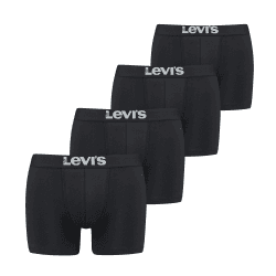 Levi’s Einfarbige Basic-Boxershorts, weiche Herrenunterwäsche aus Bio-Baumwolle mit elastischem Bund und doppelter Einlage, kein Hochrutschen, 4er-Pack Angebot bei HelloDeals