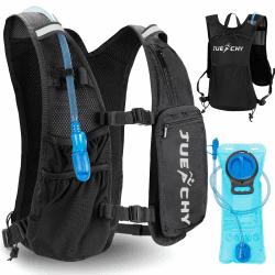 Jueachy Skirucksack Ultraleicht Trinkrucksack mit 2L Trinkblase: Laufvest Herren Damen Hydration Pack - Fahrradrucksack Klein Motorrad Rucksack Laufrucksack für Laufen Radfahren Wandern Joggen BLACK+2L TPU TASCHE Angebot bei HelloDeals