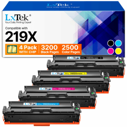 LxTek 219X Toner 219 mit Chip 219A Kompatibel Schwarz für HP 219X Toner Set Original für HP Color LaserJet Pro MFP 3302FDWG für HP Color LaserJet Pro MFP 3302SDWG 3302FDW 3202DW 3302 (4er-Pack) Angebot bei HelloDeals