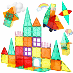 mysoler Magnetische Bausteine 47 Magnetbausteine Magnetische Fliesen | STEM Kinderspielzeug Magnet Sensorisches Spielzeug Magnet Bauspielzeug Montessori Spielzeug für 3+ Jahre Jungen Mädchen Mehrfarbig 47 Angebot bei HelloDeals
