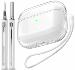 EQD für AirPods Pro 3 Hülle, Klare weiche transparente stoßfeste Abdeckung, kompatibel mit AirPods Pro 3 Case (2025), kompatibel mit drahtloser Aufladung, Weiß Airpods Pro 3 Hülle A-Weiß Angebot bei HelloDeals
