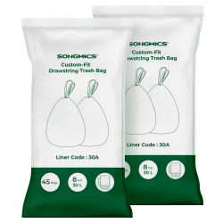 SONGMICS Robuste Müllbeutel, Müllbeutel mit Schiebebändern für Küchenmülleimer, 30 l, vorgetrennt, Beutelcode 30A, 2 Rollen, 90 Stück, weiß KRB30A02 90 Stück（2 Rollen） Im Beutel (30 l, Code 30 A) Angebot bei HelloDeals