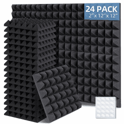 Ohuhu Schallschutzplatten 24 Stück mit Aufkleber, 30 x 30 x 5 cm Akustikschaumstoff Pyramidenplatten Schalldämmung Akustikpaneele für Tonstudio Podcasts Youtube-Zimmer 24 Stück 30x30x5 cm Angebot bei HelloDeals