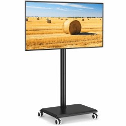 5Rcom TV Ständer Rollbar für 27-60 Zoll Flach Curved Fernseher (Schwarz) | Fernsehständer mit Rollen Höhenverstellbarer Schwenkbar, Holzbasis einfache Montage platzsparend, Max VESA 400x400mm bis 40kg Angebot bei HelloDeals