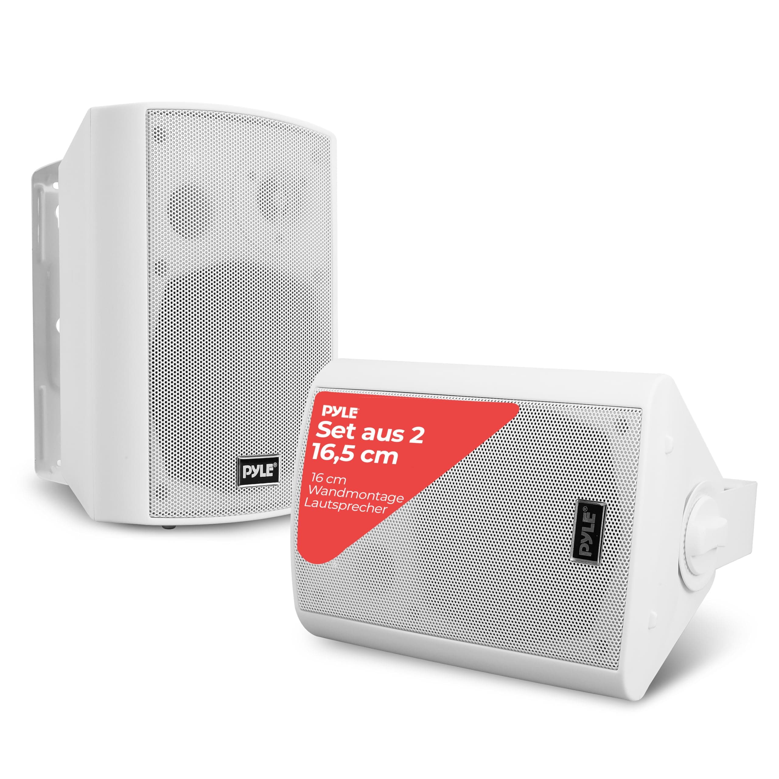 Pyle Bluetooth Lautsprecher Boxen Outdoor & Indoor – 2 Wege Lautsprecher für Innen als Wandlautsprecher oder Outdoor Box als Pool oder Musikanlage Terrasse, Weiß 240W Weiß 300 Watt Angebot bei HelloDeals