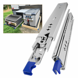 AOLISHENG Schubladenschiene Vollauszug 1000 mm, Schwerlastauszug 53 mm Breite mit Verriegelung 70 kg Tragkraft, für Werkstatt, Industrie, LKW und Maschinenbau, 1 Paar (2 Stück) With Lock 1000 mm Angebot bei HelloDeals
