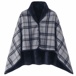 JEMPET Tragbare Fleecedecke mit Knöpfen – bequemer Poncho-Flanell-Deckenschal – ärmellose Plüschdecken für Damen und Herren Blau Angebot bei HelloDeals