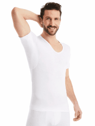 FINN Anti-Schweiß Shirt Herren mit V-Ausschnitt und integrierten Achselpads | Unterhemd gegen starkes Schwitzen mit garantiertem Schutz vor Schweißflecken und Schweißgeruch 5XL Weiß Angebot bei HelloDeals