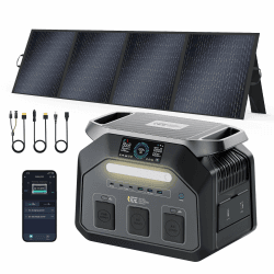 IEE 1800W Solargenerator P1800 mit 200W Solarpanel, 1024Wh LiFePO4 Akku Tragbare Powerstation, 0–80% in 45 Min.Laden, 11 Anschlüsse, App, Portable Power Station für Camping, Wohnmobile, Notstrom 1800W+200W Angebot bei HelloDeals