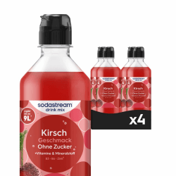Sodastream drink mix Kirsche ohne Zucker, 4er Pack (4 x 440 ml) 1er Pack (1 x 440ml) drink mix Sirup (mit Dosierkappe) Angebot bei HelloDeals
