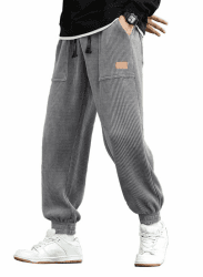 JMIERR Herren Corduroy Jogginghose Baggy Jogger Trainingshose | cord,Loose fit,sweatpants,elastische Taille,Kordelzug,freizeit,sport,gym,cargo,workout Grau M Angebot bei HelloDeals