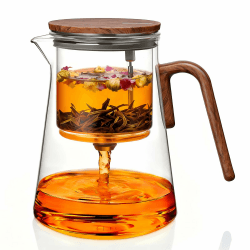ZENS Magic Teekanne Glas mit Sieb, 1000ml Losen Teezubereiter, Walnuss | Teezubereiter für Tee Zubereitung mit Magnet Deckel, Tea Maker für Losen Teeliebhaber Geschenke 01-walnuss 1000ml Angebot bei HelloDeals