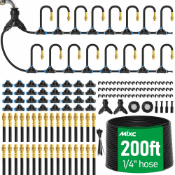MIXC 360° Verstellbares Bewässerungssystem-Set, 60 m Automatisches Schnellanschluss-Tropfbewässerungsset mit 1/4"-Fast-Lock-Schläuchen – 32 Stück 360° Verstellbare Düsen für Garten, Pflanzen, 60-Meter-Schlauchsets (1/4 Zoll) Angebot bei HelloDeals
