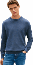 Tommy Hilfiger T-Shirt Structure Crew S Blue (Aegean Sea) Angebot bei HelloDeals
