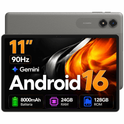 Tablet 11 Zoll Android 16 mit Gemini AI, 24GB RAM 128GB ROM, 90Hz Display mit TÜV-Augenschutz, 8000mAh Akku OTG, Tablet für Studenten, Erwachsene und Kinder, 4 Jahre Garantie Grau 11 Zoll Angebot bei HelloDeals