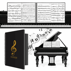 Irich Musik Notenmappe A4,15 Taschen/60 Seiten Notenmappe für Notenblätter,Wasserdicht Faltbarer Notenordner, Schwarz Aufklappbar Chormappe,Registermappe für Dokumente,Papier,Kunstwerke,Gemälde 60-Schwarz Angebot bei HelloDeals