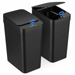 2er Set Mülleimer mit Sensor, 12L Automatischer Elektrischer Deckel Sensor, 3 Betriebsmodi, Leise Wasserdicht Intelligenter Abfallbehälter, für Küche Büro Wohnzimmer Badezimmer (2 er Schwarz) Angebot bei HelloDeals