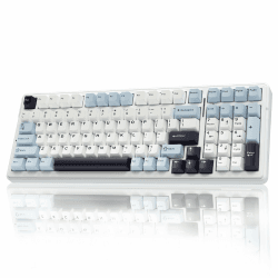 AULA F99 Gaming Tastatur Kabellos,3 Modus 2.4GHz/Type-C/BT5.0 Mechanische Tastatur mit Fünfschichtige Polsterung Struktur,RGB,8000 mAh,QWERTY,Hot-swap Custom Keyboard Mechanical (Gletscherblau) Angebot bei HelloDeals