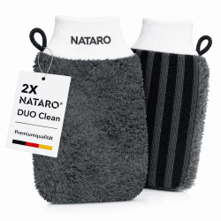 NATARO DUO Clean Premium Microfaser Reinigungshandschuh 2er Set Haushalt | 2 verschiedene Handschuhseiten Anthrazit 2er Pack Angebot bei HelloDeals
