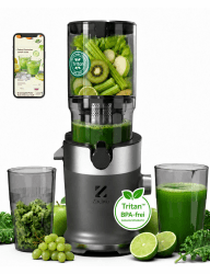 Entsafter Gemüse und Obst Testsieger, Slow Juicer, 130 mm | Hochwertiges BPA-freies Tritan, großer 1,5-L-Einfüllbehälter, hohe Saftausbeute und mühelose Reinigung XX-Large Angebot bei HelloDeals