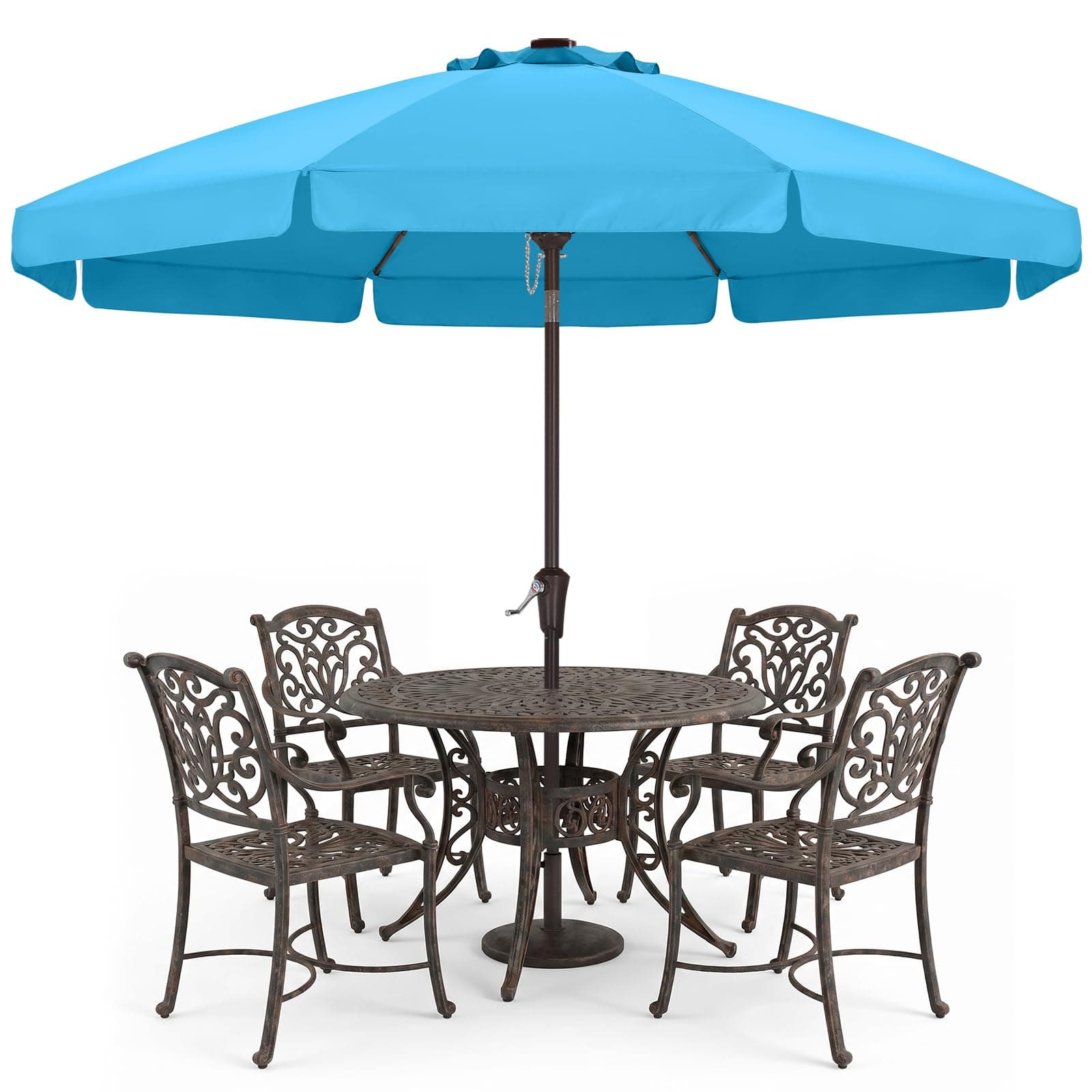 ABCCANOPY Sonnenschirm im Freien Wasserabweisende Bespannung -Gartenschirm Marktschirm Türkis 270cm Angebot bei HelloDeals