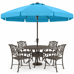 ABCCANOPY Sonnenschirm im Freien Wasserabweisende Bespannung -Gartenschirm Marktschirm Türkis 270cm Angebot bei HelloDeals