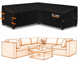 Enzeno Gartenmöbel Abdeckung L-Form,Schutzhülle für Gartenmöbel,wasserdicht Winddicht,Abdeckplane für Outdoor Ecksofa Eck-Loungegruppe Loungemöbel Rechteckig Abdeckhaube 215x215x87CM 215*215*87CM Angebot bei HelloDeals