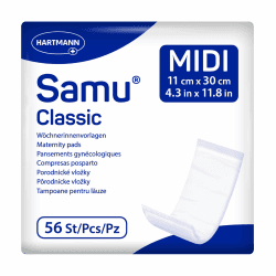 Samu Classic Midi Wöchnerinnen-Vorlagen Wochenbettbinden Einlagen 1x56 Stück 56 Stück (1er Pack) Samu Classic Midi 56 Stück Angebot bei HelloDeals