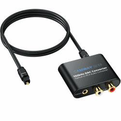 DA Wandler, CAMWAY 192KHz DAC Digital zu Analog Wandler Audio Konverter, SPDIF Optisch Toslink zu Analog RCA Audio 3,5mm Adapter mit 1M optischem Kabel, DAC Konverter für TV DVD Blu-ray Xbox PS3 PS4 Optisch zu RCA + 3,5mm Angebot bei HelloDeals