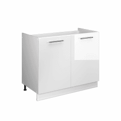 Vicco Spülenunterschrank Fame-Line, Weiß Hochglanz/Weiß, 100 cm | ohne Arbeitsplatte, zur Kombination mit weiteren Modulen der Fame-Line Serie White High Gloss/White Spülenunterschrank 100 cm Angebot bei HelloDeals