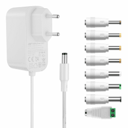 Tonton Universal AC-DC Adapter 12V 3A 2A 1A 0,5A Netzteil Ladegerät AC240V zu DC12V 0,5 bis 3A für Überwachungskamera LED Streifen WLAN Router Hub FritzBox mit 8 Adapterstecker (DC12V~3A) Weiß 12V3A+Adapter Angebot bei HelloDeals