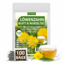 Löwenzahntee Löwenzahnwurzel 100 Teebeutel, Dandelion root leaf tea 100% natürlich und ohne Zusatzstoffe Angebot bei HelloDeals