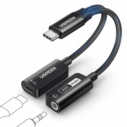 UGREEN Magnetischer USB C auf Klinke Adapter und Laden 60W Schnellladung | 2 in 1 Kopfhörer Adapter USB C auf Klinke mit Hi-Res 32Bit/384KHz für iPhone 16 Pro Max iPad Pro/Mini 6 Galaxy S24 Ultra S23 Angebot bei HelloDeals