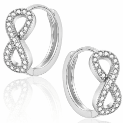 CERSLIMO Ohrringe Unendlichkeitszeichen Silber Gold, Infinity Creolen Silber 925 Vergoldet 12mm AAA Zirkonia Unendlich Silberohrringe Schmuck Unendlichkeit Geschenke Stil A-Silber 12mm Angebot bei HelloDeals