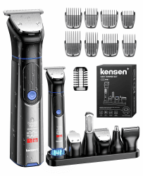 kensen Barttrimmer Herren,18 In 1 Bartschneider Set Wasserdicht Beard Trimmer Usb-C Bart Rasierer Elektrisch Haarschneider Magnetischer Körperrasierer All-In-One Gesichtshaartrimmer Aufsatzkamm 3-15mm Schwarz Angebot bei HelloDeals