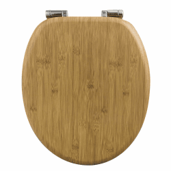WOLTU Premium WC-Sitz Toilettensitz mit Absenkautomatik, MDF Holzkern, Softclose Scharnier, Desgin Décor Bamboo Oval Angebot bei HelloDeals